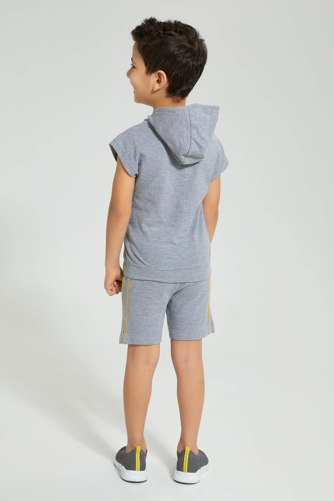 Redtag-Grey-Marl-Pique-Terry-Hooded-And-Shorts-Set-Boys-Sets,-Colour:Grey,-Filter:Boys-(2-to-8-Yrs),-New-In,-New-In-BOY,-Non-Sale,-S22A,-Section:Kidswear-Boys-2 to 8 Years