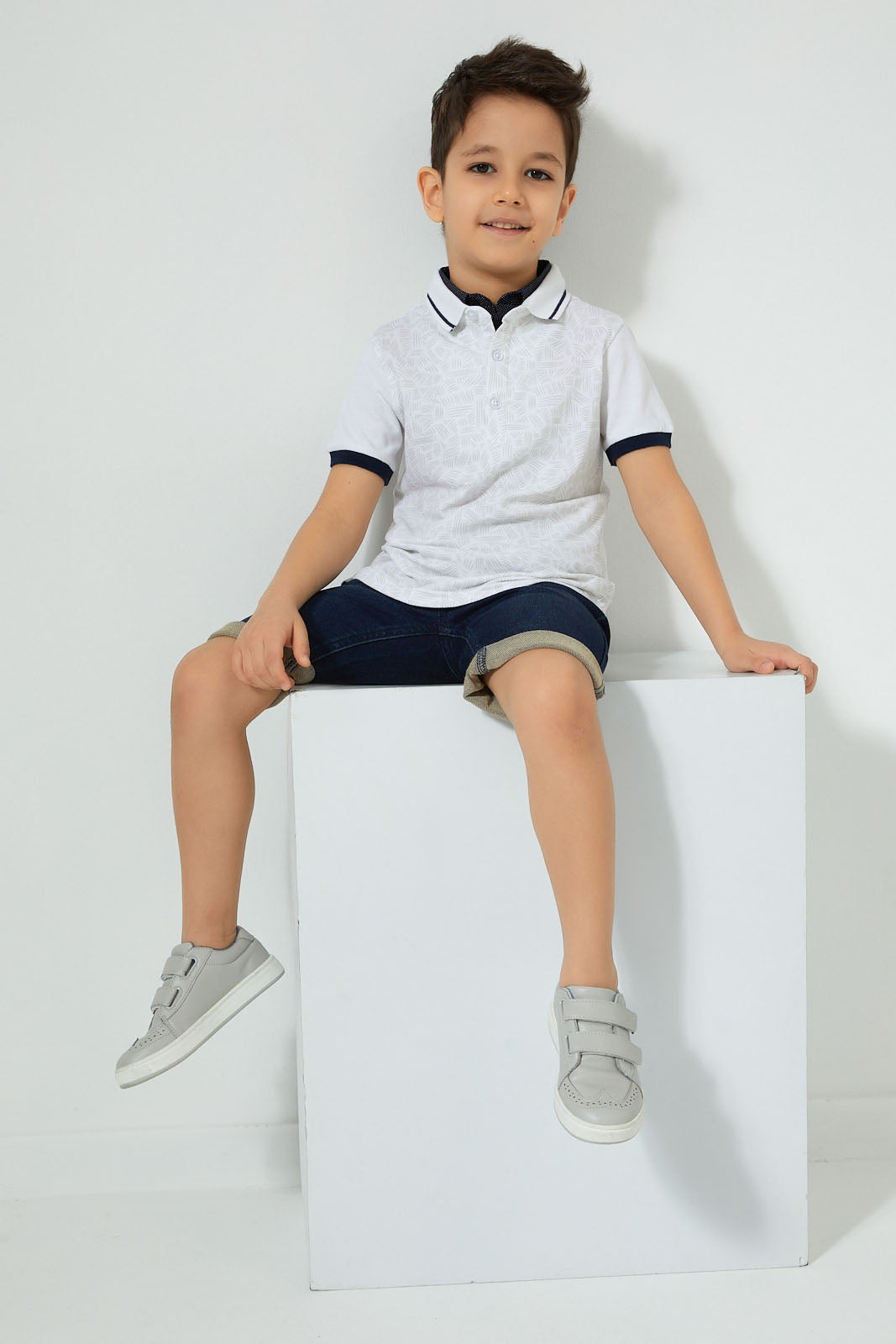 Redtag-White-Double-Collar-Polo-Shirt-Boys-T-Shirts,-Colour:White,-Filter:Boys-(2-to-8-Yrs),-New-In,-New-In-BOY,-Non-Sale,-S22B,-Section:Kidswear-Boys-2 to 8 Years
