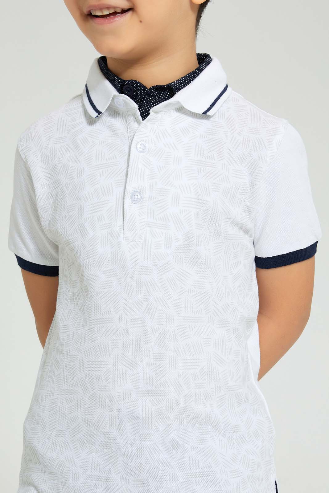 Redtag-White-Double-Collar-Polo-Shirt-Boys-T-Shirts,-Colour:White,-Filter:Boys-(2-to-8-Yrs),-New-In,-New-In-BOY,-Non-Sale,-S22B,-Section:Kidswear-Boys-2 to 8 Years