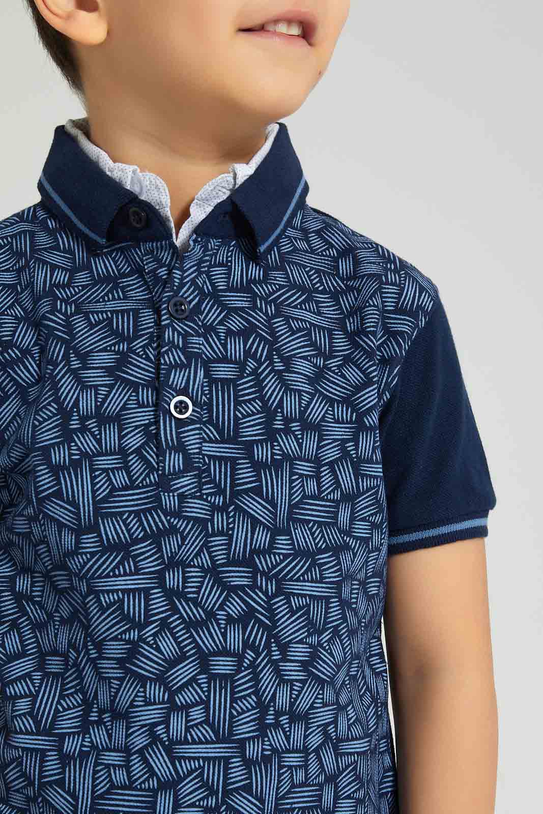 Redtag-Navy-Double-Collar-Polo-Shirt-Boys-T-Shirts,-Colour:Navy,-Filter:Boys-(2-to-8-Yrs),-New-In,-New-In-BOY,-Non-Sale,-S22B,-Section:Kidswear-Boys-2 to 8 Years