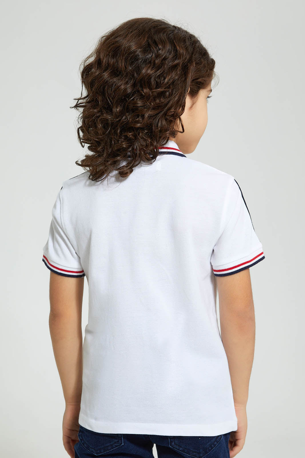 Redtag-White-Polo-Shirt-With-Horse-Logo-Polo-Shirts-Boys-2 to 8 Years