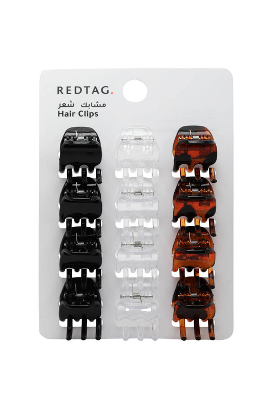 Redtag-Jaw-Hair-Clip-Set-12Pcs-365,-Category:Hair-Accessories,-Colour:Assorted,-Filter:Travel-Accessories,-IMP-Hair-Accessories,-New-In,-New-In-IMP-ACC,-Non-Sale,-Section:Homewares-Check-
