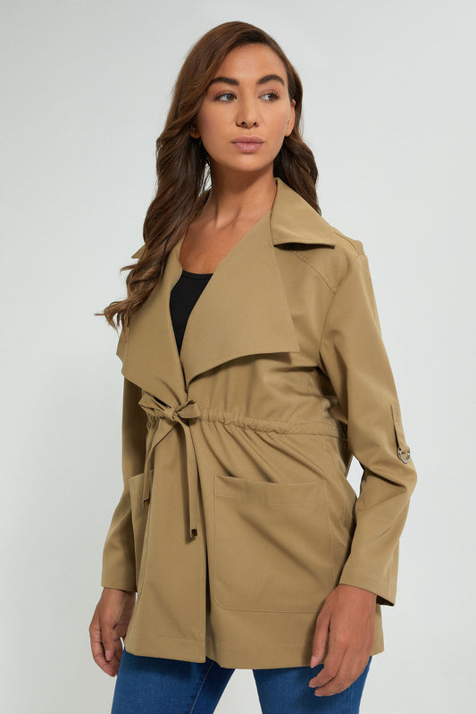 Redtag-Green-Down-Collar-Utility-Jacket-Jackets-Women's-0