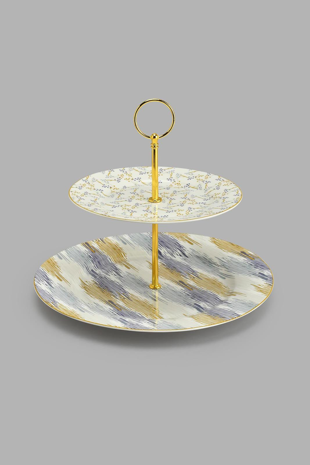 Redtag-Multicolor-Geometric-2-Tier-Plate-Colour:Multicolour,-Filter:Home-Dining,-HMW-DIN-Crockery-Sets,-New-In,-New-In-HMW-DIN,-Non-Sale,-S22A,-Section:Homewares-Home-Dining-