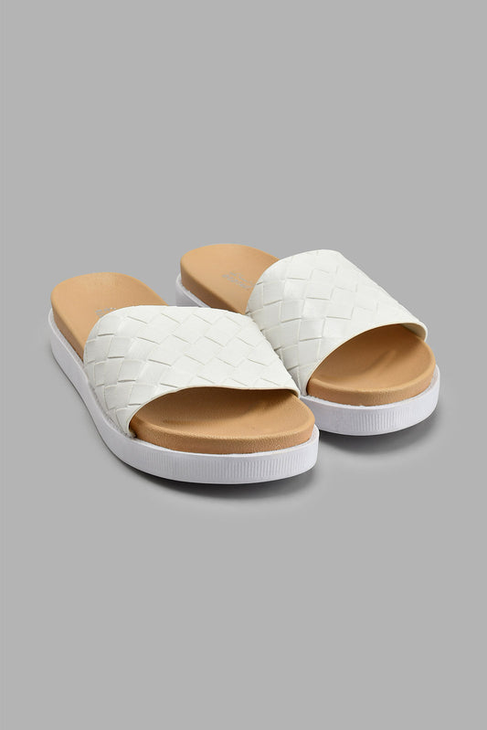 Redtag-White-Weave-Comfort-Mule-Colour:White,-Filter:Women's-Footwear,-New-In,-New-In-Women-FOO,-Non-Sale,-S22A,-Section:Women,-Women-Casual-Sandals-Women's-
