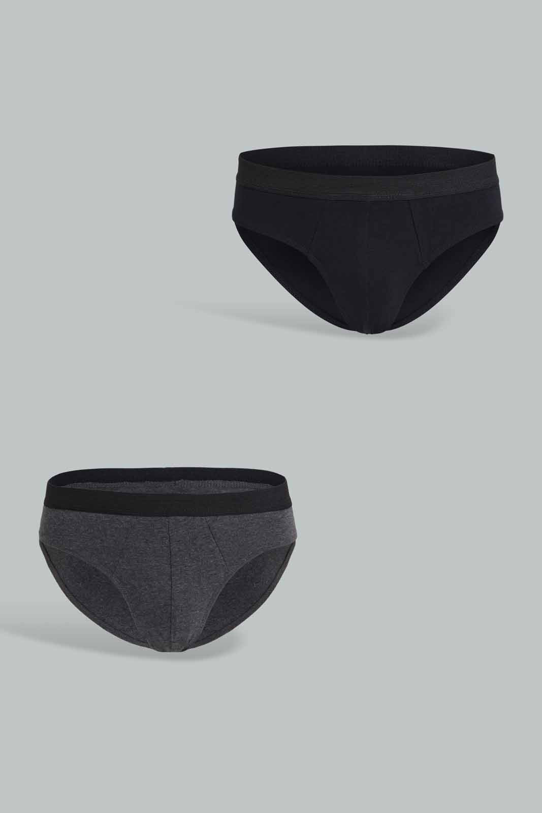 Redtag-Black-And-Charcoal-Briefs-(Pack-of-2)-365,-Category:Briefs,-Colour:Black,-ESS,-Filter:Men's-Clothing,-Men-Briefs,-Non-Returnable,-Non-Sale,-Section:Men-Men's-