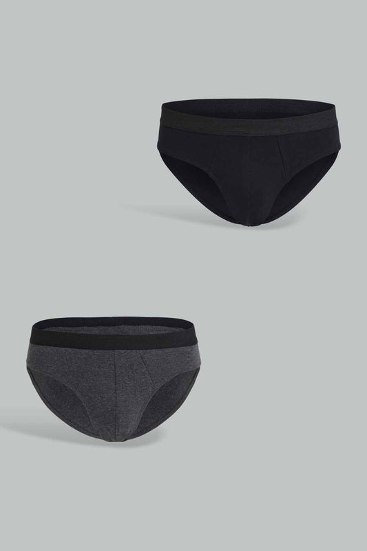 Redtag-Black-And-Charcoal-Briefs-(Pack-of-2)-365,-Category:Briefs,-Colour:Black,-ESS,-Filter:Men's-Clothing,-Men-Briefs,-Non-Returnable,-Non-Sale,-Section:Men-Men's-