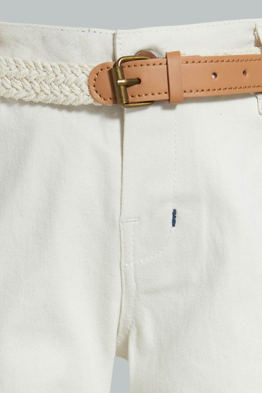 Redtag-Beige-Breaded-Belt-Chino-Pant-Chinos-Infant-Boys-3 to 24 Months