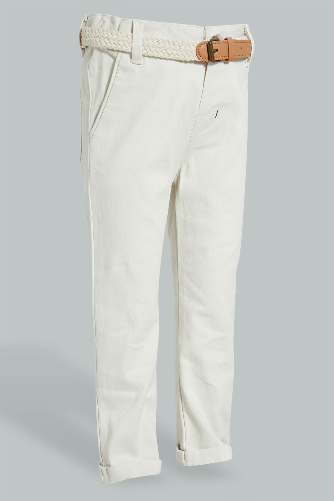 Redtag-Beige-Breaded-Belt-Chino-Pant-Chinos-Infant-Boys-3 to 24 Months