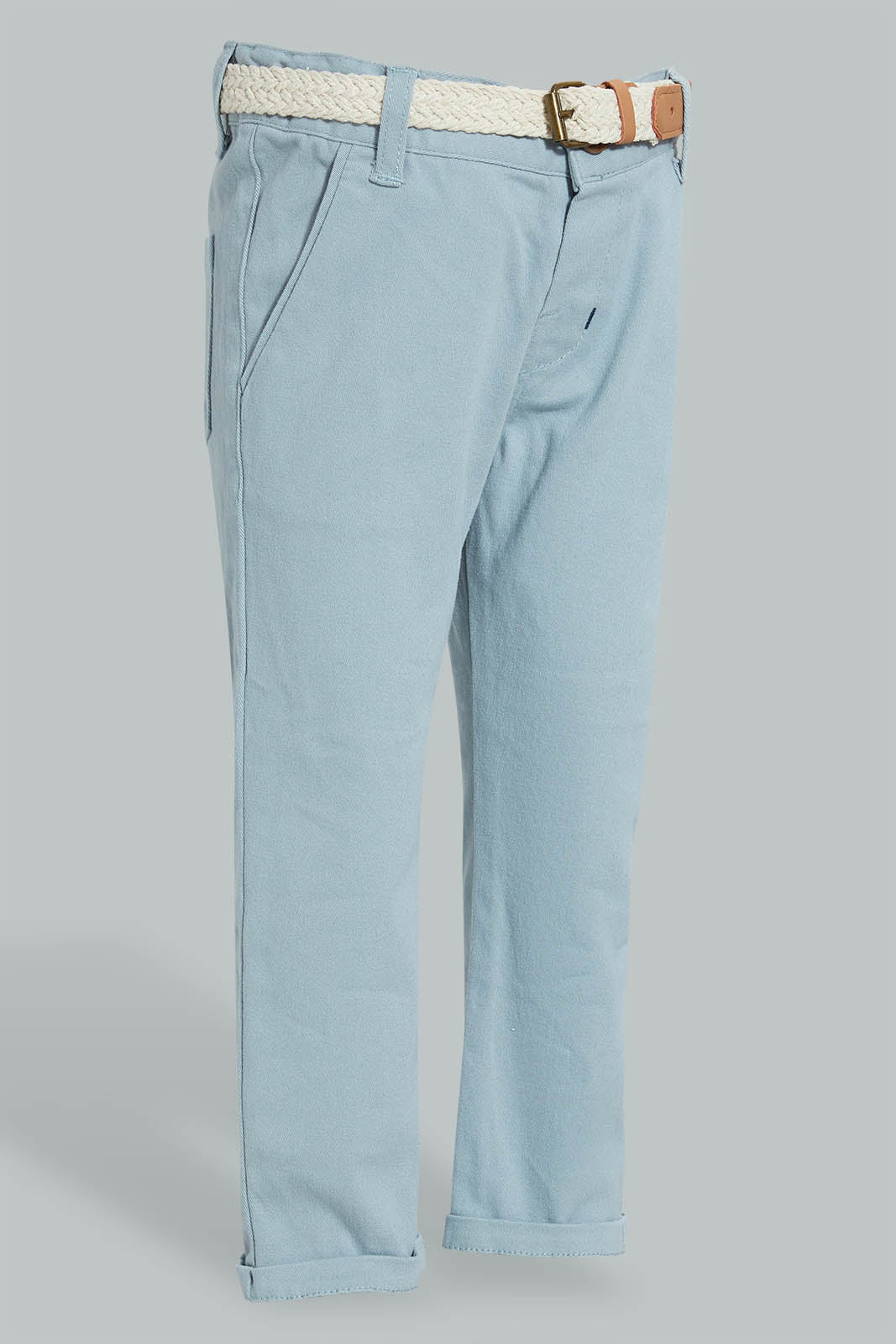 Redtag-Blue-Breaded-Belt-Chino-Pant-Chinos-Infant-Boys-3 to 24 Months