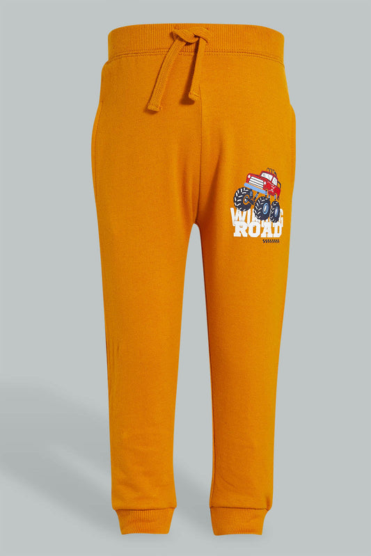 Redtag-Mustard-Truck-Active-Pant-Joggers-Infant-Boys-3 to 24 Months