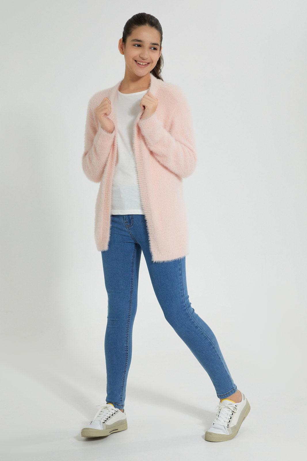 Redtag-Pink-Twofer-Cardigan-Cardigans-Senior-Girls-9 to 14 Years