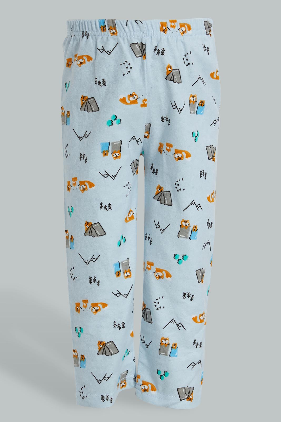 Redtag-Blue-Aop-Animal-Print-Flannel-2-Pack-Pj-Set-Pyjama-Sets-Infant-Boys-3 to 24 Months