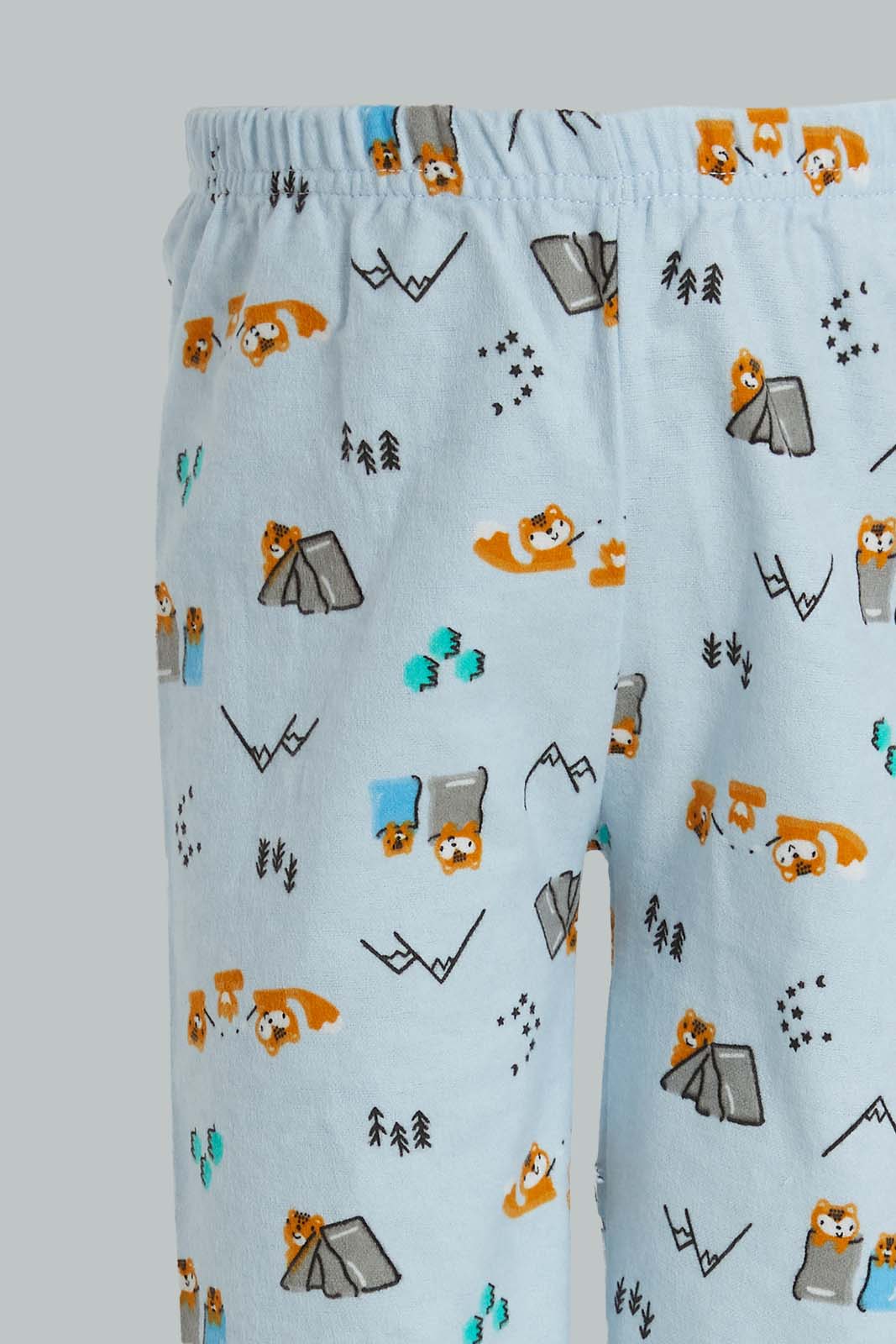 Redtag-Blue-Aop-Animal-Print-Flannel-2-Pack-Pj-Set-Pyjama-Sets-Infant-Boys-3 to 24 Months
