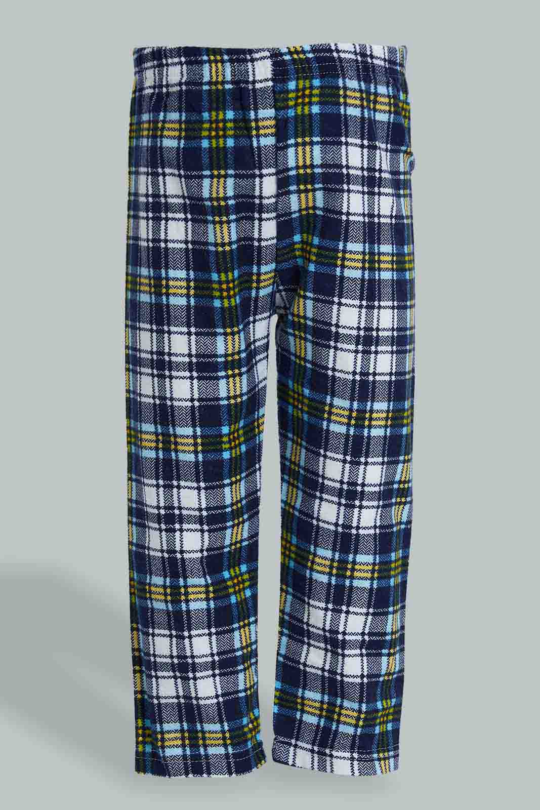 Redtag-Black-Checkered-Flannel-2-Pack-Pj-Set-Pyjama-Sets-Infant-Boys-3 to 24 Months