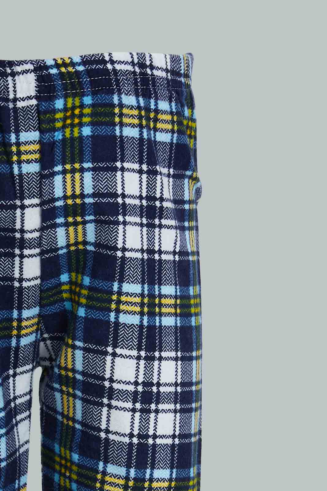 Redtag-Black-Checkered-Flannel-2-Pack-Pj-Set-Pyjama-Sets-Infant-Boys-3 to 24 Months