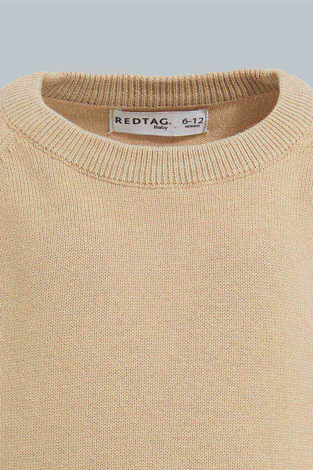 Redtag-Beige-Solid-Pullover-Pullovers-Infant-Boys-3 to 24 Months