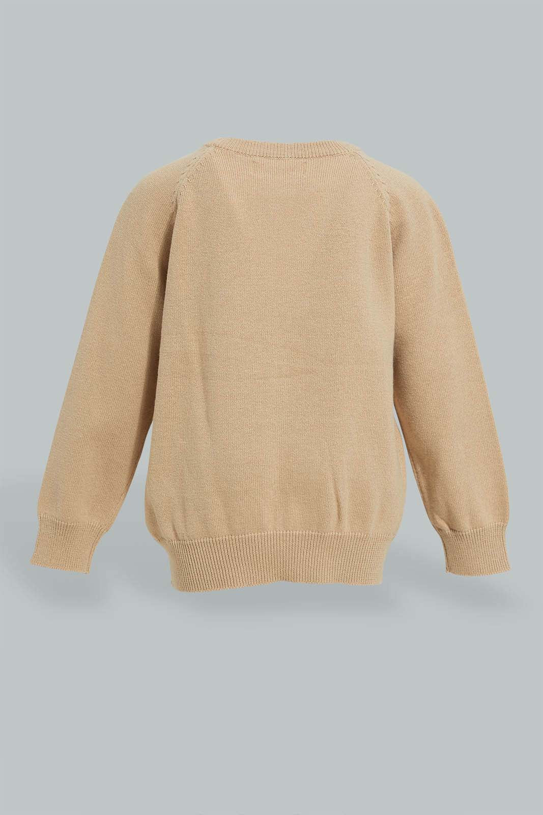 Redtag-Beige-Solid-Pullover-Pullovers-Infant-Boys-3 to 24 Months
