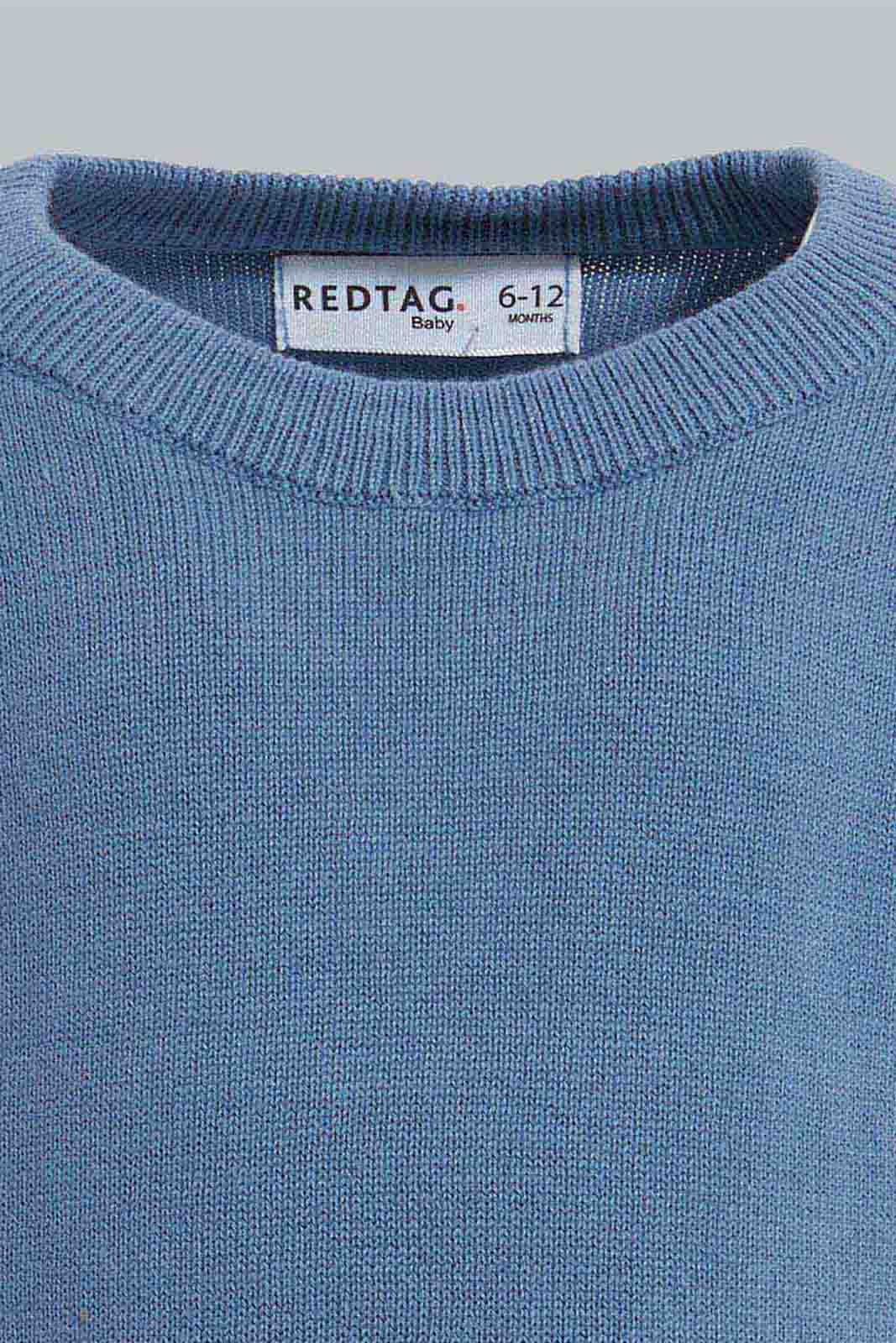 Redtag-Blue-Solid-Pullover-Pullovers-Infant-Boys-3 to 24 Months