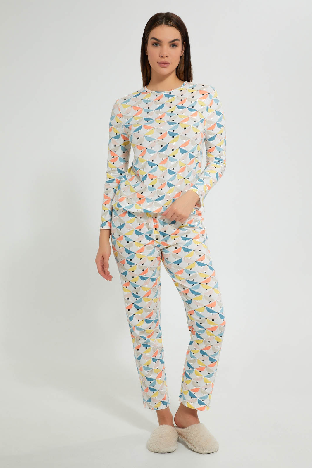 Redtag-Offwhite-Printed-Pyjama-Set-Pyjama-Sets-Women's-