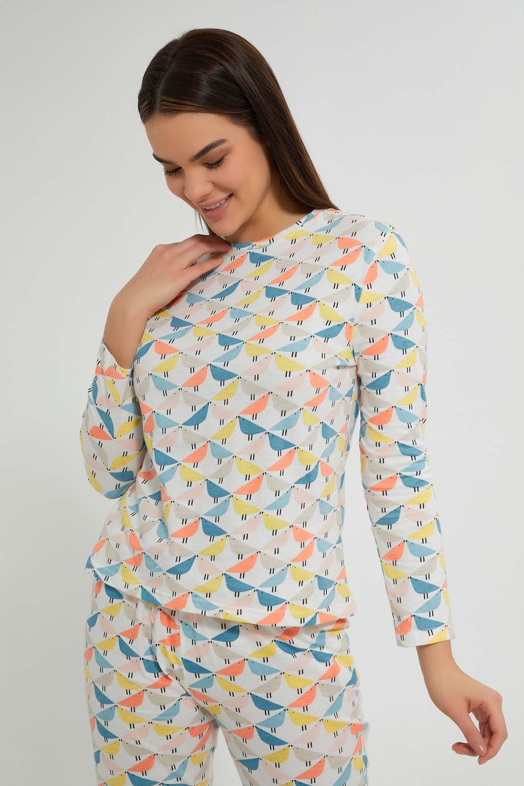 Redtag-Offwhite-Printed-Pyjama-Set-Pyjama-Sets-Women's-