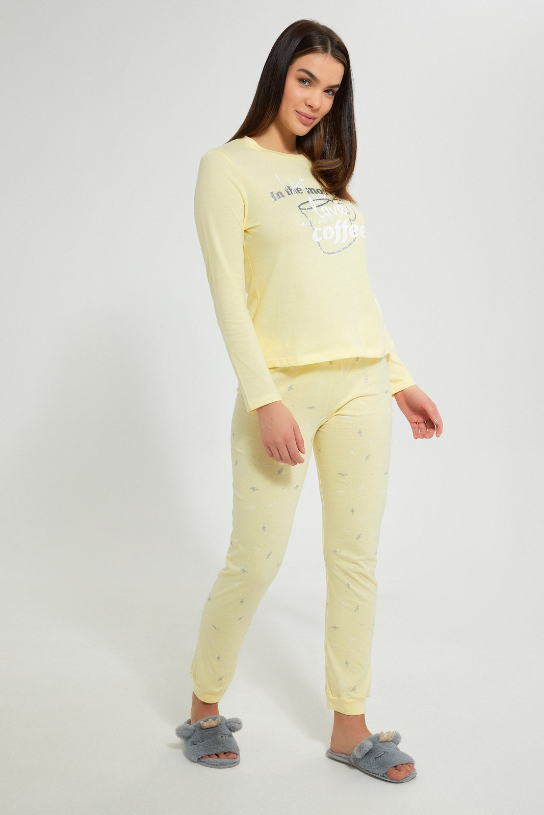 Redtag-Yellow-In-The-Morning-Printed-Pyjama-Set-Pyjama-Sets-Women's-