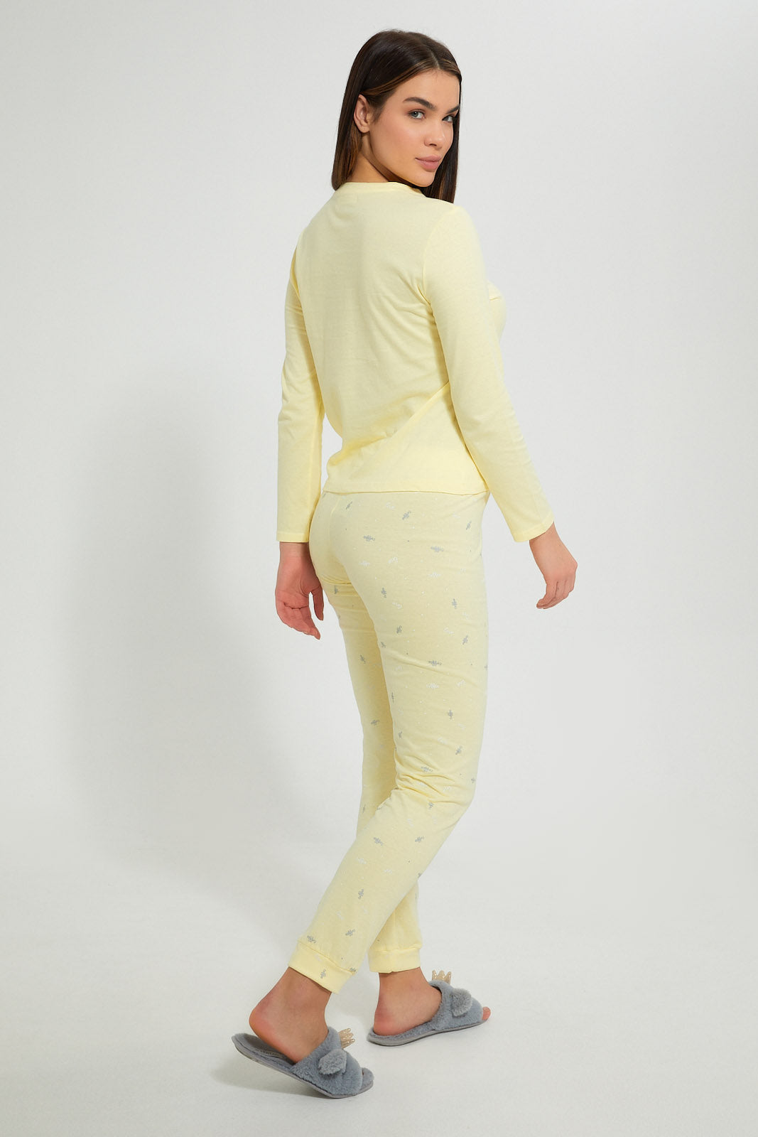 Redtag-Yellow-In-The-Morning-Printed-Pyjama-Set-Pyjama-Sets-Women's-