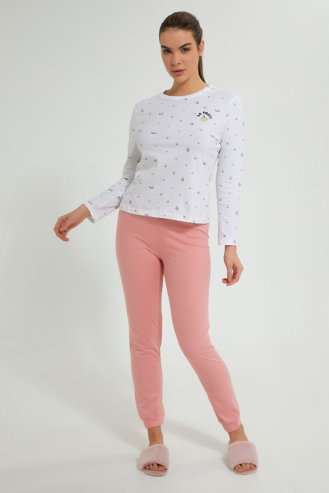Redtag-White-Printed-Pyjama-Set-Pyjama-Sets-Women's-