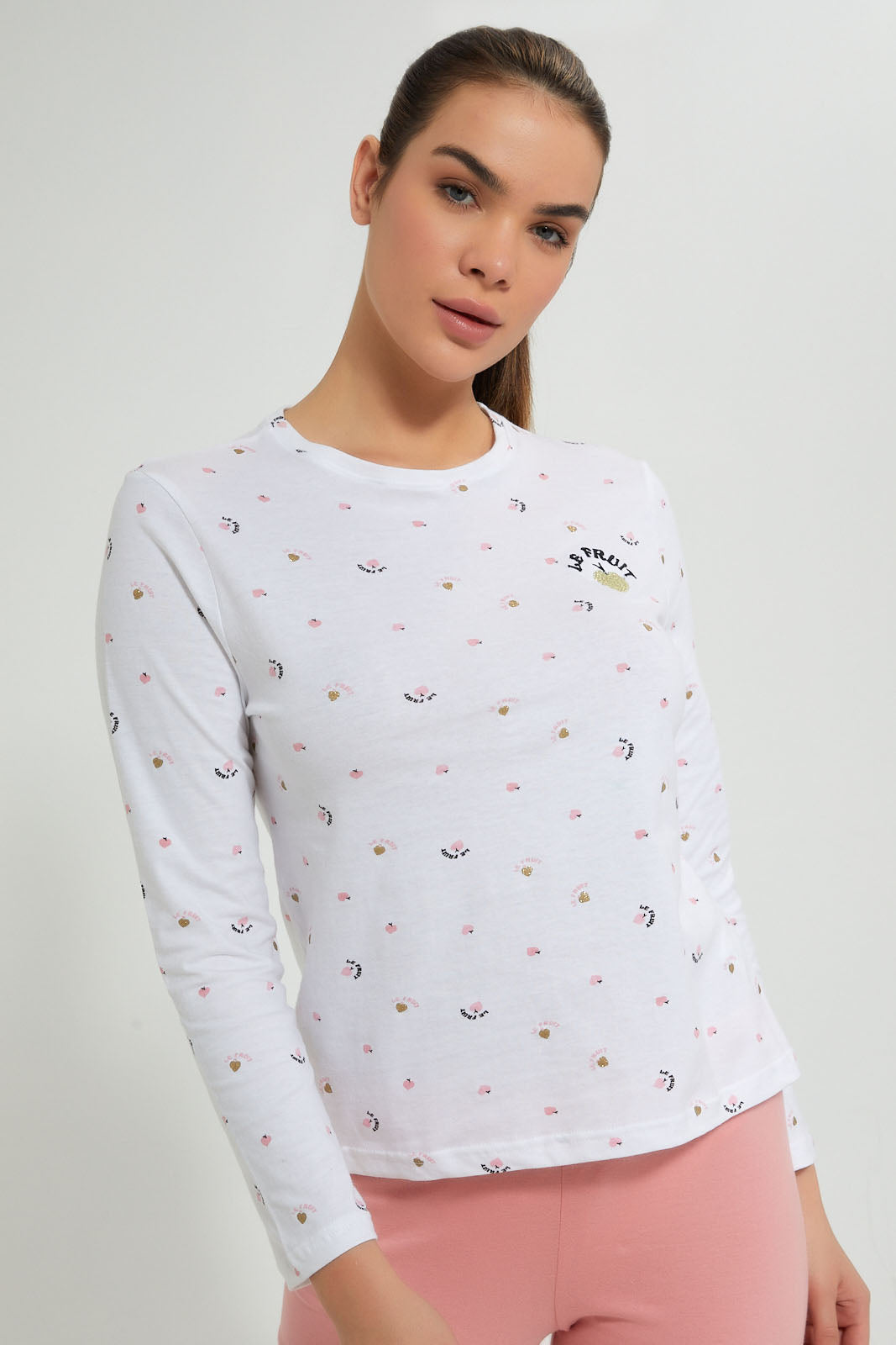 Redtag-White-Printed-Pyjama-Set-Pyjama-Sets-Women's-