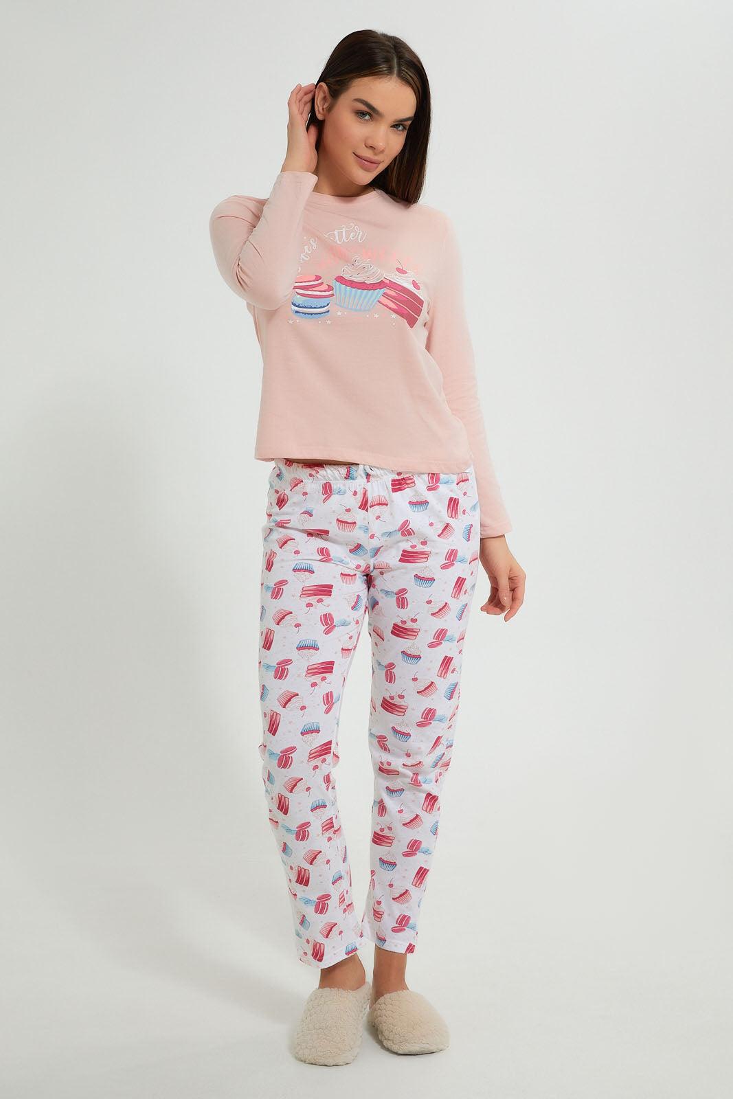 Redtag-Pink-Printed-Pyjama-Set-Pyjama-Sets-Women's-
