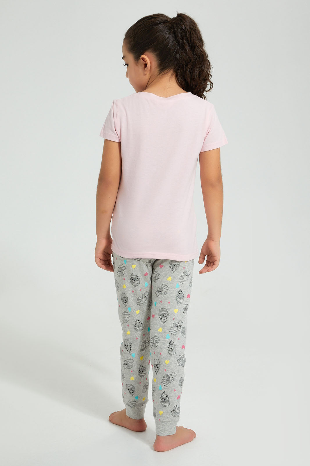 Redtag-Pink-Cupcake-Print-Nightsuit-With-Cuff-Bottom-Colour:Pink,-Filter:Girls-(2-to-8-Yrs),-Girls-Pyjama-Sets,-New-In,-New-In-GIR,-Non-Sale,-S22B,-Section:Kidswear-Girls-2 to 8 Years