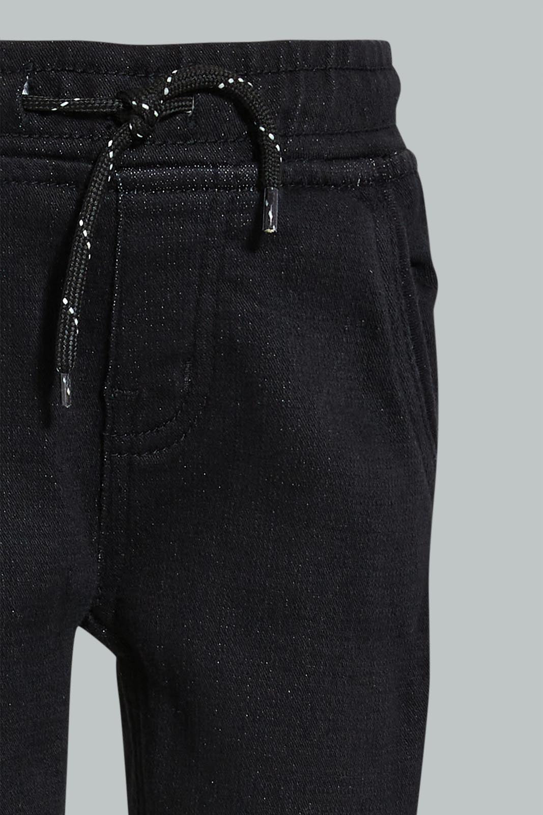 Redtag-Black-Wash-Knit-Denim-Jeans-Slim-Fit-Infant-Boys-3 to 24 Months