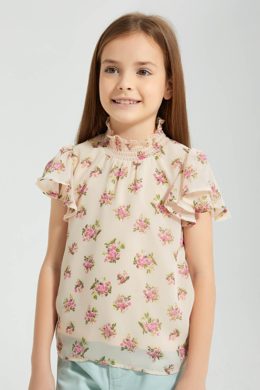 Redtag-Pink-Printed-Blouse-Colour:Pink,-Filter:Girls-(2-to-8-Yrs),-Girls-Blouses,-New-In,-New-In-GIR,-Non-Sale,-S22B,-Section:Kidswear-Girls-2 to 8 Years