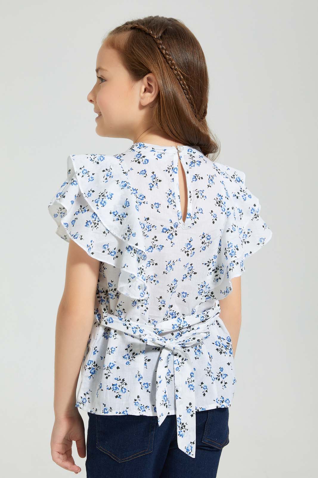 Redtag-White-Printed-Blouse-Colour:White,-Filter:Girls-(2-to-8-Yrs),-Girls-Blouses,-New-In,-New-In-GIR,-Non-Sale,-S22B,-Section:Kidswear-Girls-2 to 8 Years