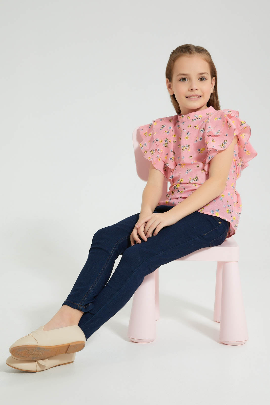 Redtag-Light-Blue-Printed-Blouse-Colour:Blue,-Filter:Girls-(2-to-8-Yrs),-Girls-Blouses,-New-In,-New-In-GIR,-Non-Sale,-S22B,-Section:Kidswear-Girls-2 to 8 Years