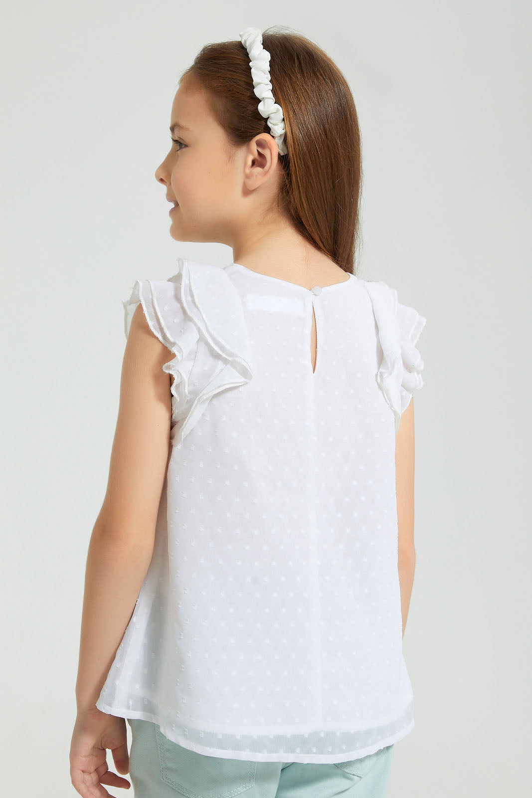 Redtag-White-Textured-Blouse-Colour:White,-Filter:Girls-(2-to-8-Yrs),-Girls-Blouses,-New-In,-New-In-GIR,-Non-Sale,-S22B,-Section:Kidswear-Girls-2 to 8 Years