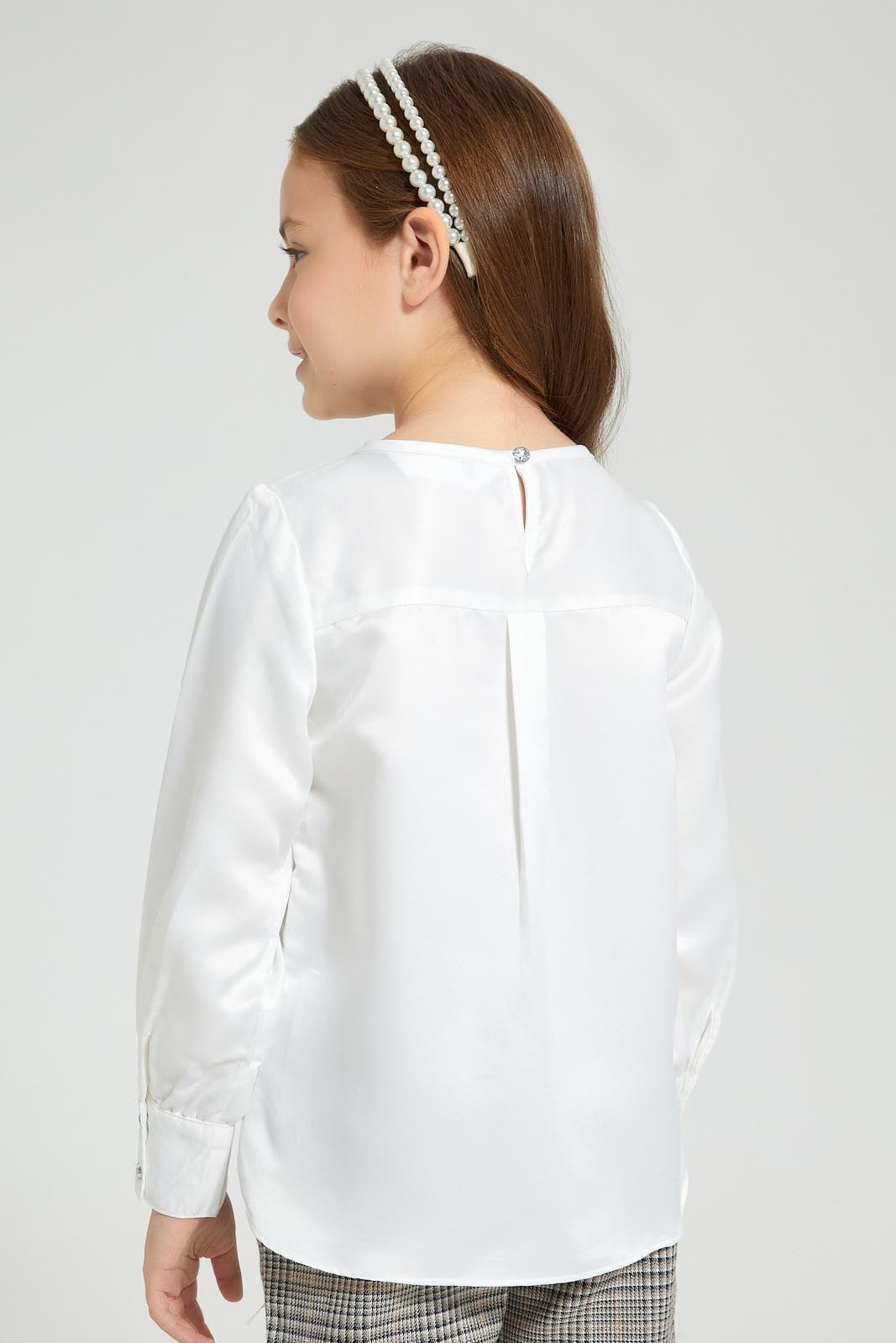 Redtag-White-Tie-Knot-Neckline-Blouse-Blouses-Girls-2 to 8 Years