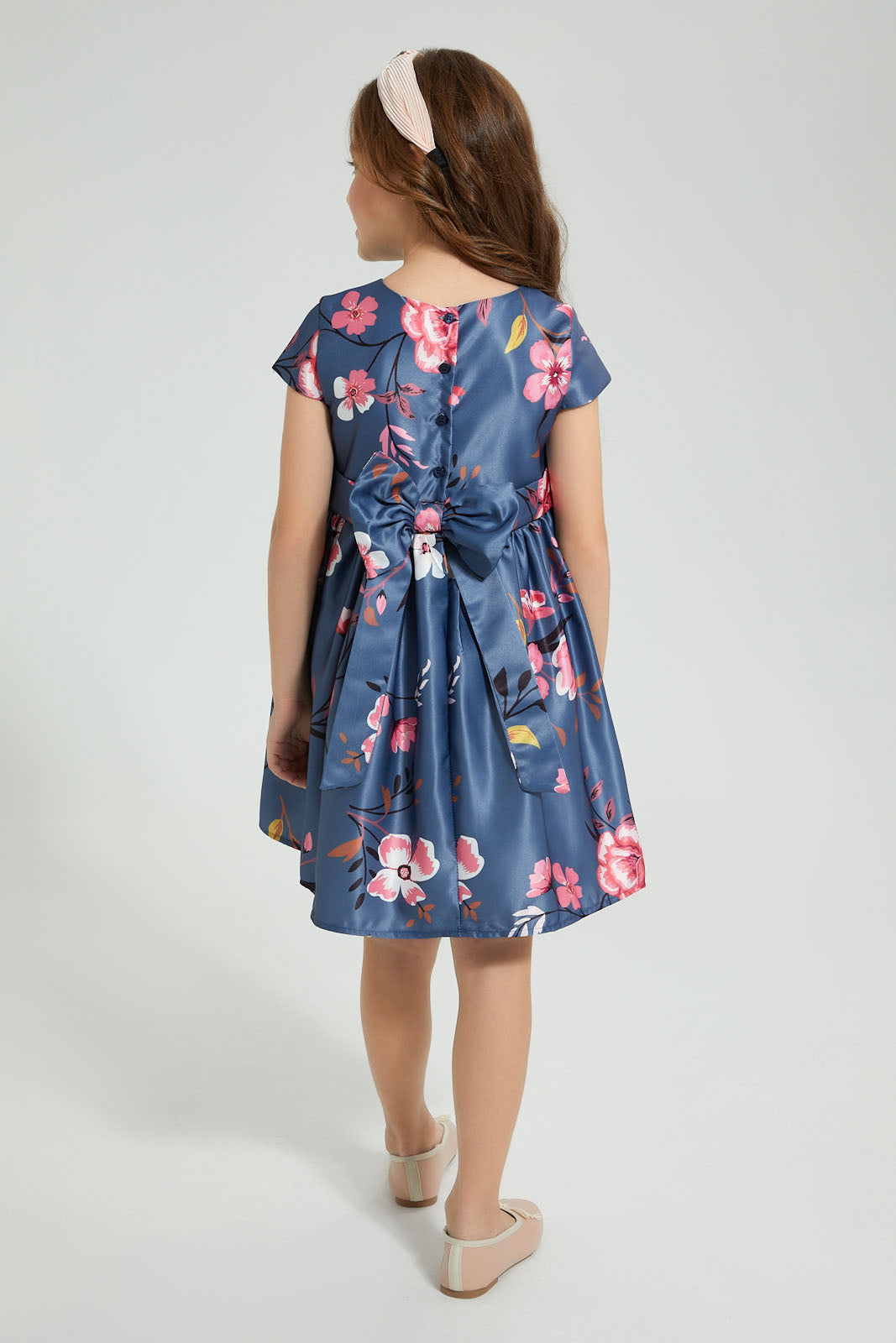 Redtag-Navy-Aop-Dress-Colour:Navy,-Filter:Girls-(2-to-8-Yrs),-Girls-Dresses,-New-In,-New-In-GIR,-Non-Sale,-S22A,-Section:Kidswear-Girls-2 to 8 Years
