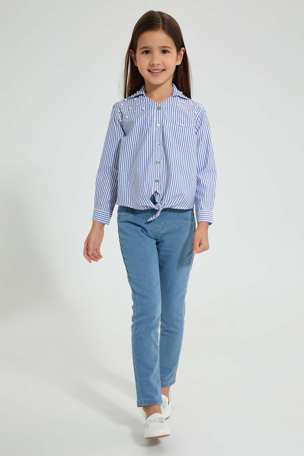 Redtag-Stripe-Blouse-Blouses-Girls-2 to 8 Years