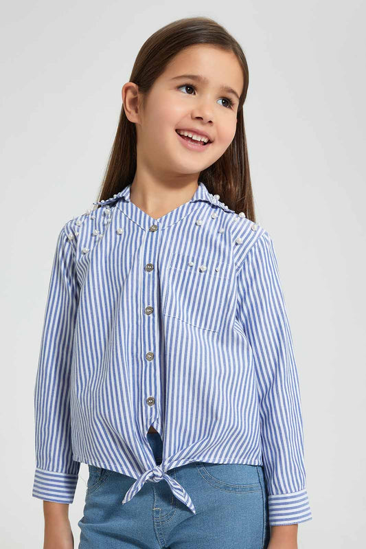 Redtag-Stripe-Blouse-Blouses-Girls-2 to 8 Years