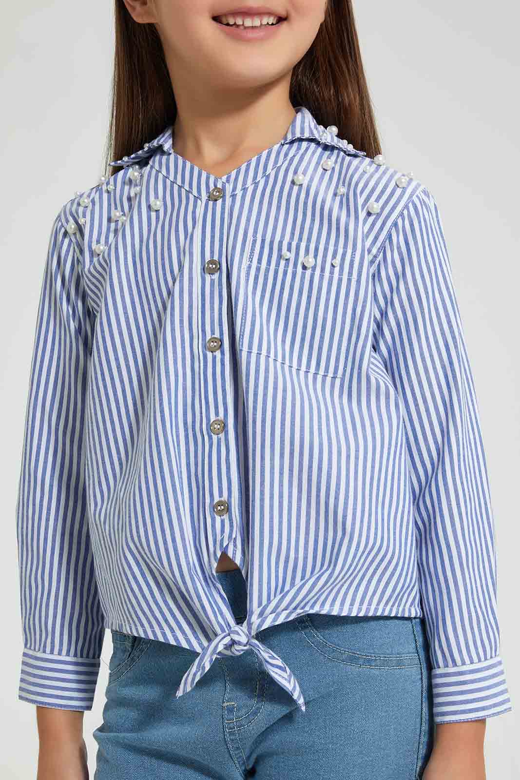 Redtag-Stripe-Blouse-Blouses-Girls-2 to 8 Years
