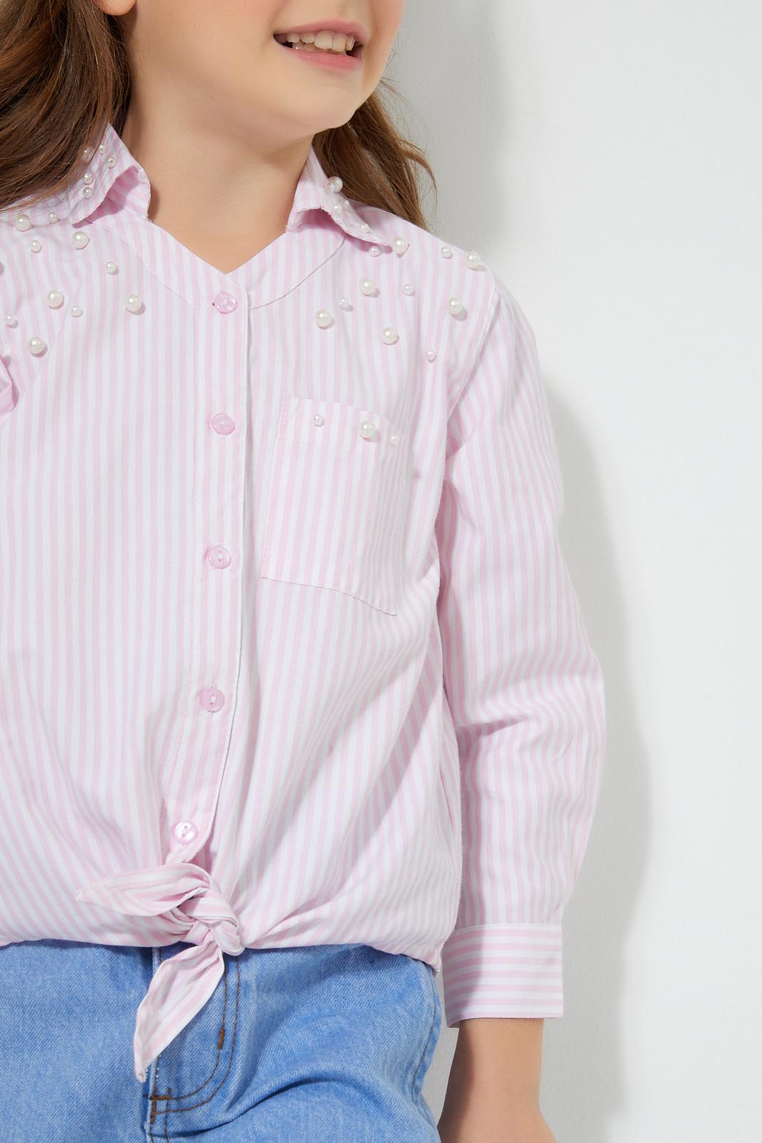 Redtag-Stripe-Blouse-Colour:Pink,-Filter:Girls-(2-to-8-Yrs),-Girls-Blouses,-New-In,-New-In-GIR,-Non-Sale,-S22A,-Section:Kidswear-Girls-2 to 8 Years