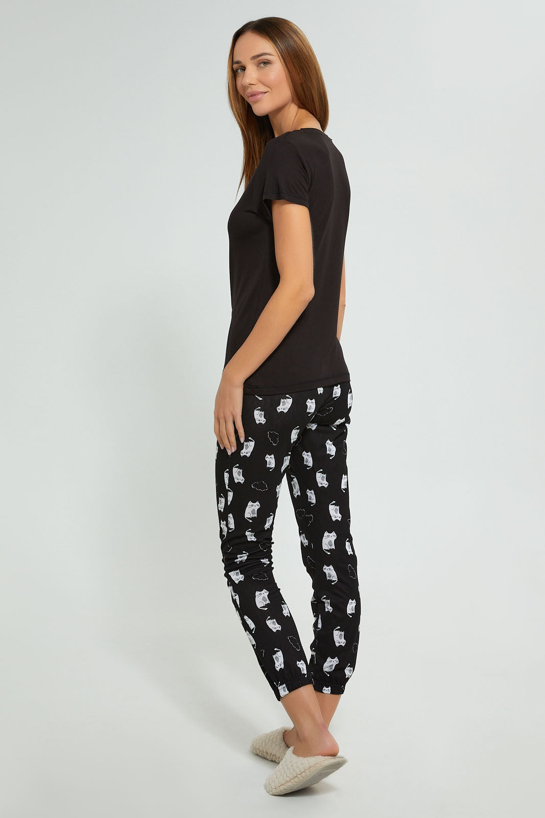 Redtag-Black-Printed-Pyjama-Set-Pyjama-Sets-Women's-