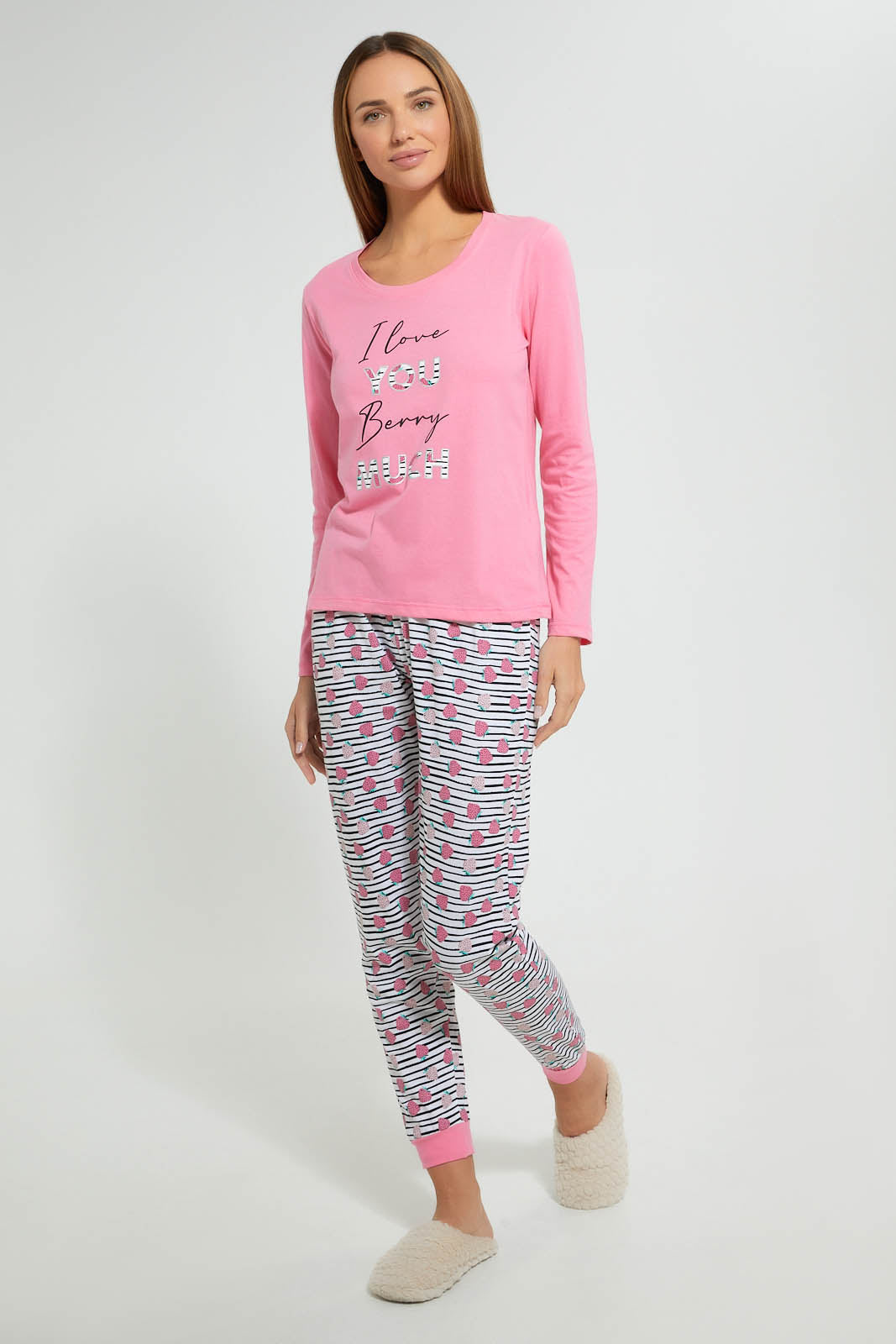 Redtag-Pink-Berry-Printed-Pyjama-Set-Pyjama-Sets-Women's-