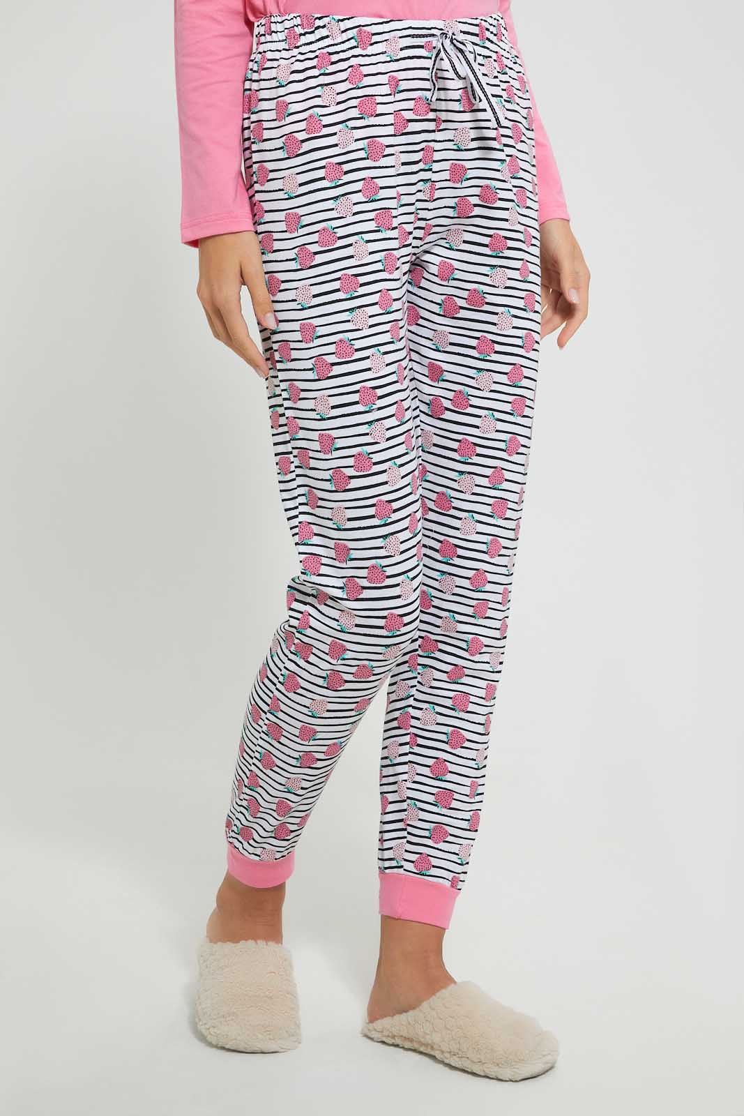 Redtag-Pink-Berry-Printed-Pyjama-Set-Pyjama-Sets-Women's-