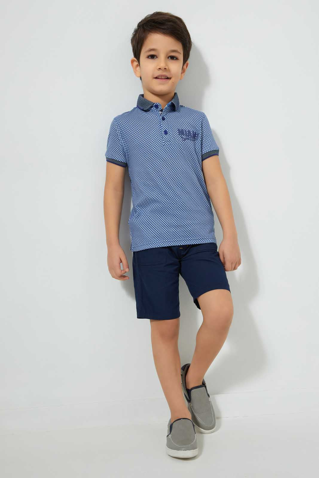 Redtag-Blue-Aop-Miami-Short-Sleeve-Polo-Shirt-Polo-Shirts-Boys-2 to 8 Years