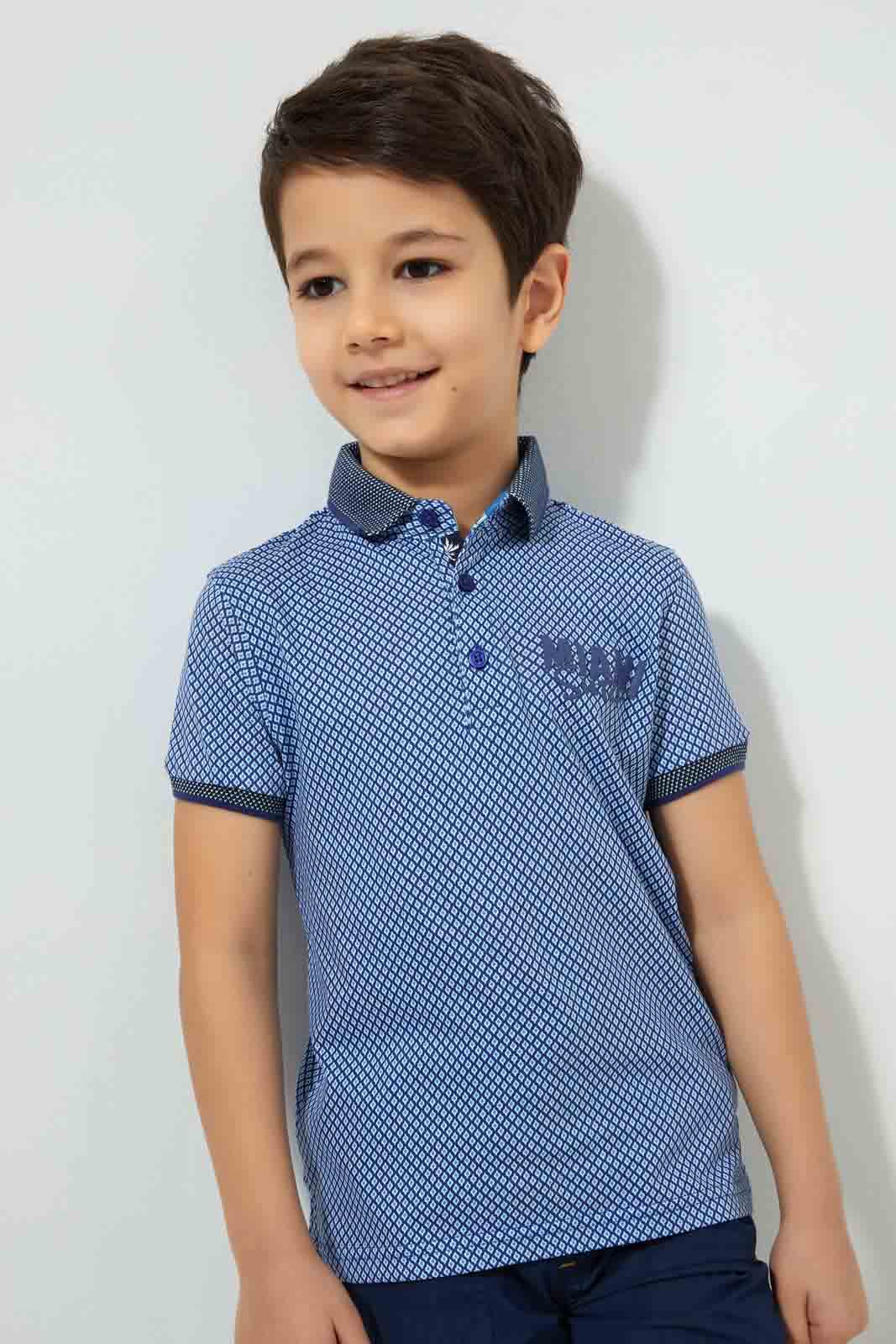 Redtag-Blue-Aop-Miami-Short-Sleeve-Polo-Shirt-Polo-Shirts-Boys-2 to 8 Years