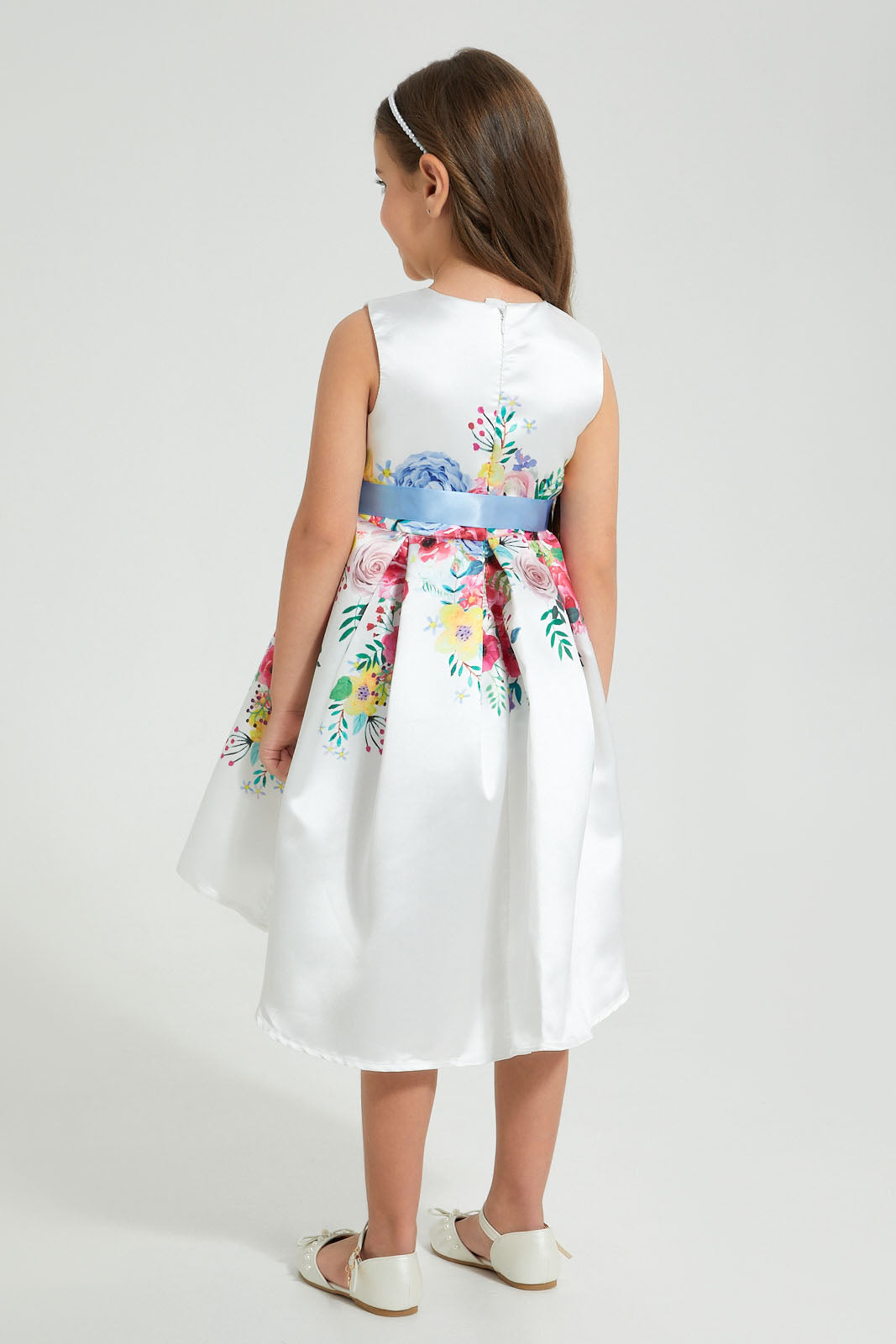 Redtag-White-Printed-Dress-Colour:White,-Filter:Girls-(2-to-8-Yrs),-Girls-Dresses,-New-In,-New-In-GIR,-Non-Sale,-S22A,-Section:Kidswear-Girls-2 to 8 Years