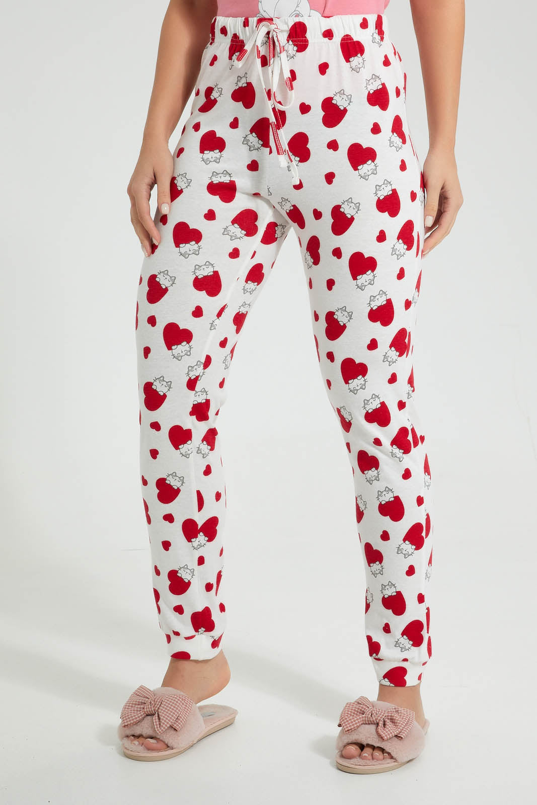 Redtag-Pink-Printed-Pyjama-Set-Colour:Pink,-Filter:Women's-Clothing,-New-In,-New-In-Women,-Non-Sale,-S22A,-Section:Women,-Women-Pyjama-Sets-Women's-