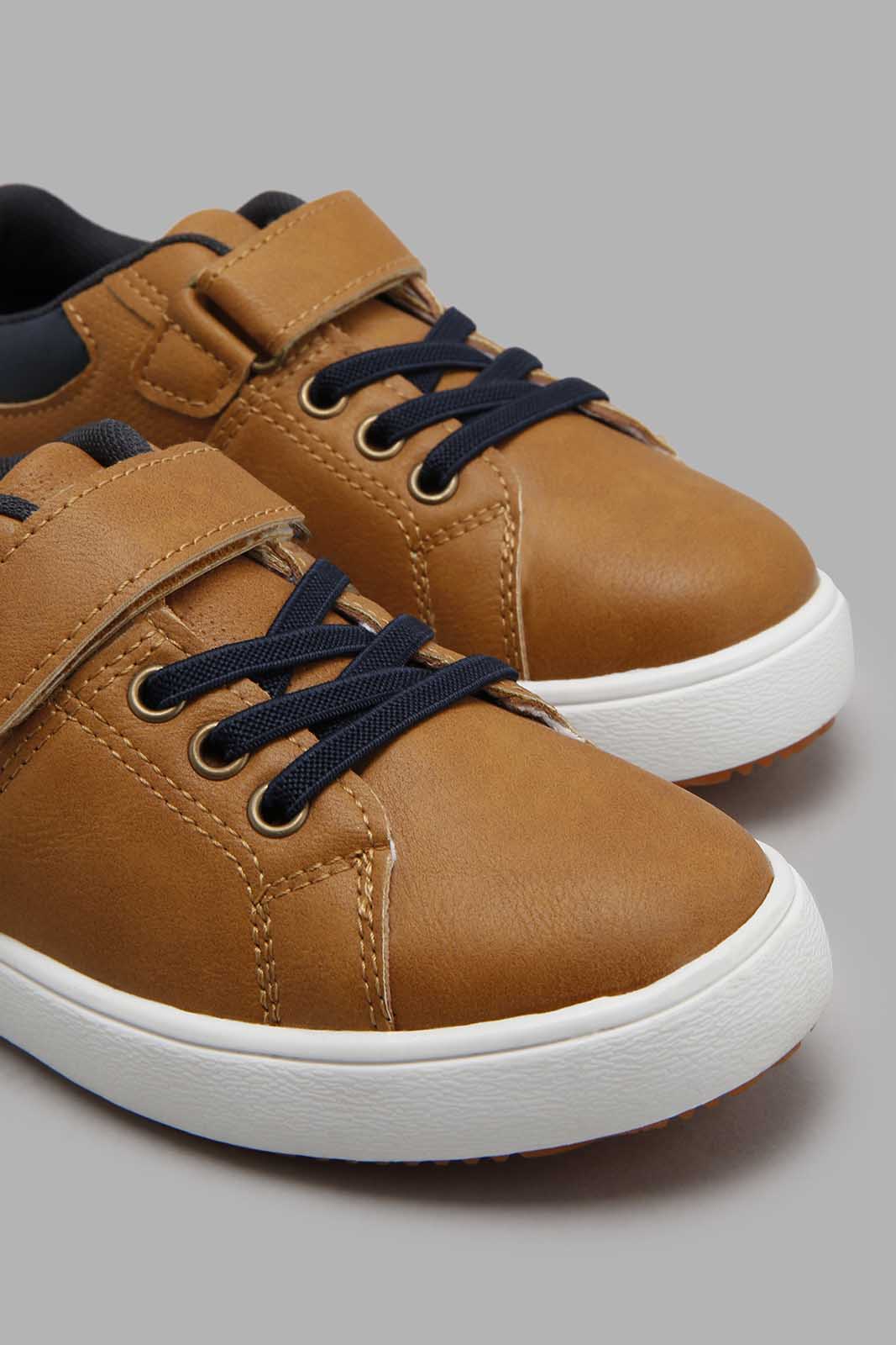 Redtag-Tan-Colour-Block-Sneaker-Sneakers-Boys-3 to 5 Years